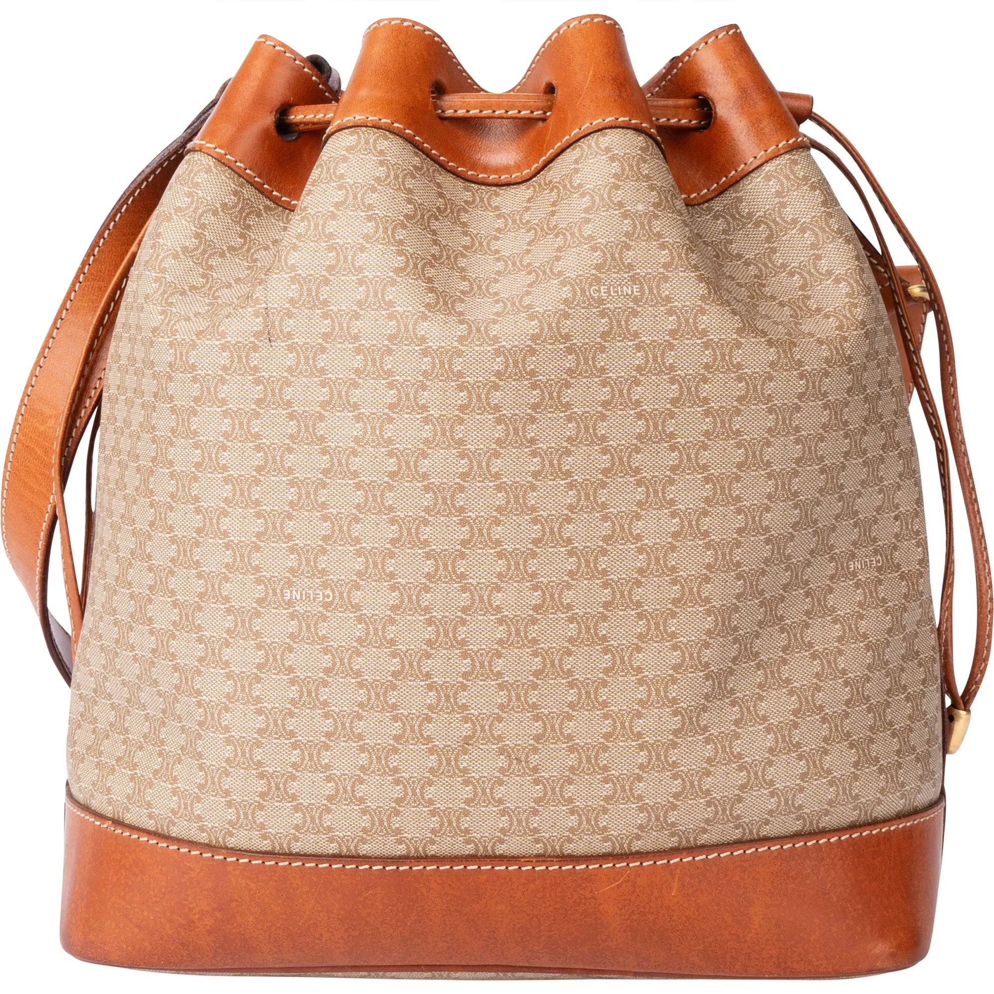 Celine Maccadam Monogram Bucket Shoulder Bag