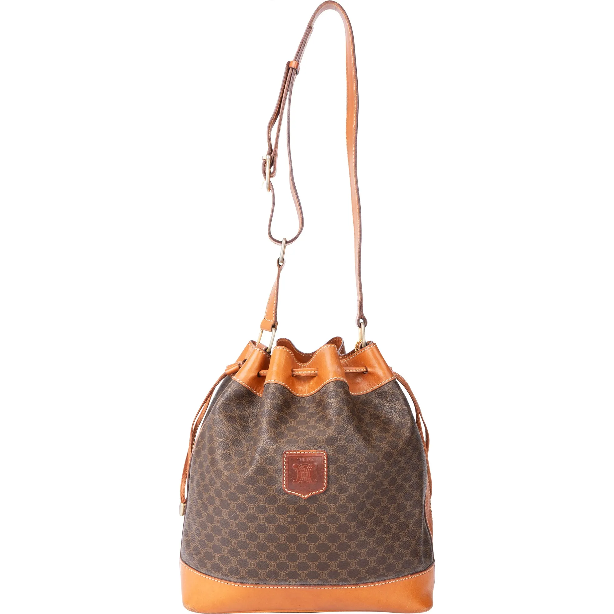 Celine Maccadam Monogram Bucket Shoulder Bag