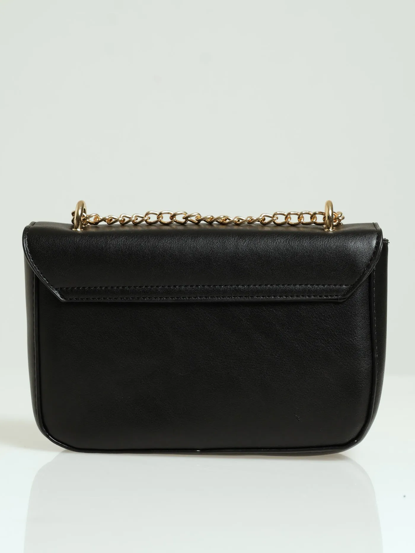 Chain Trim Satchel - Black