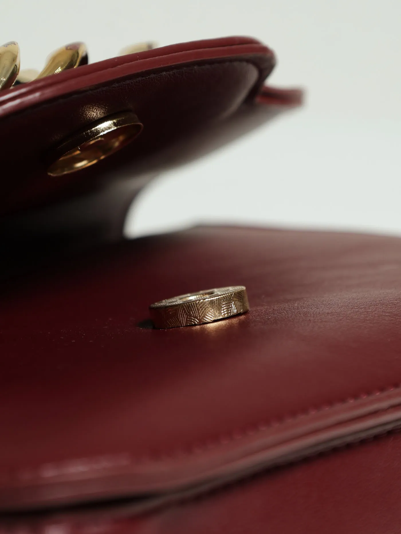 Chain Trim Satchel - Burgundy