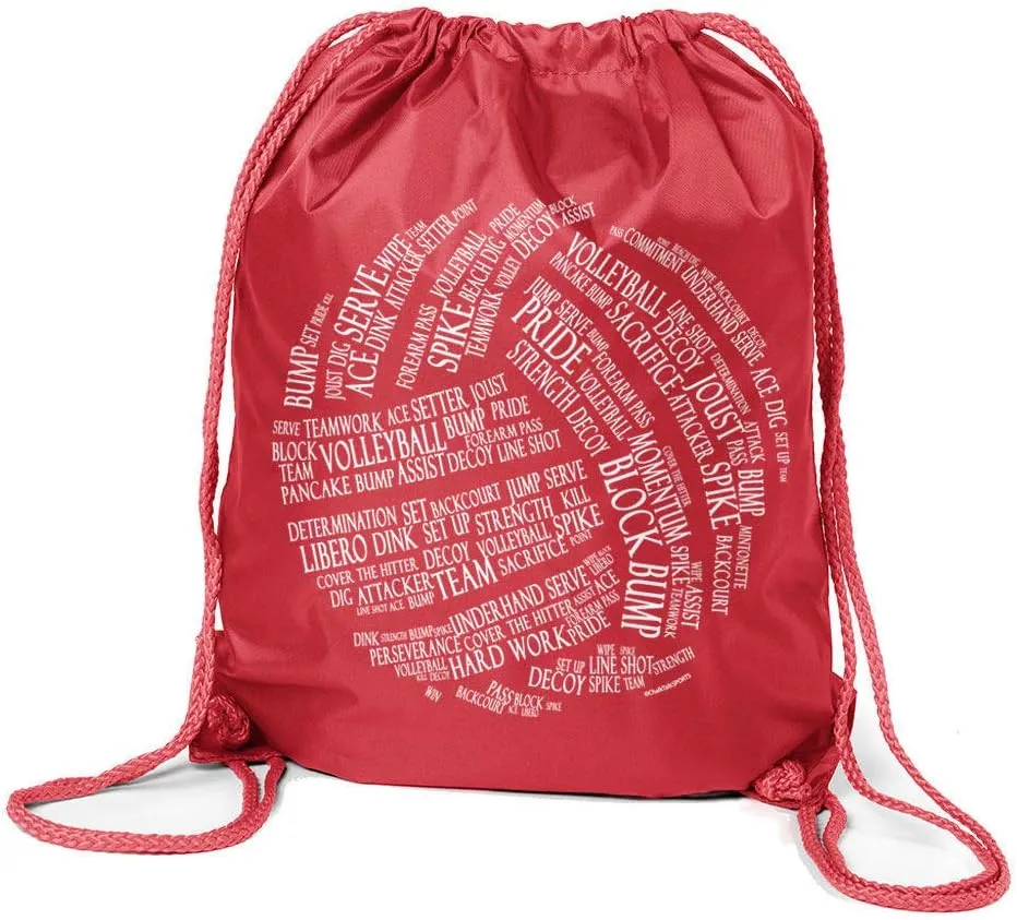 ChalkTalkSPORTS Volleyball Sport Pack Cinch Sack | Volleyball Words