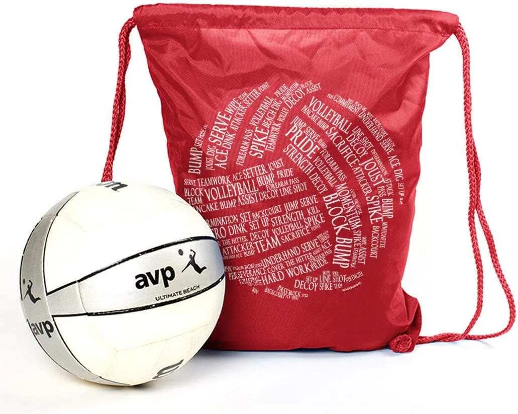 ChalkTalkSPORTS Volleyball Sport Pack Cinch Sack | Volleyball Words