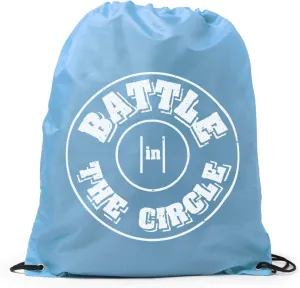 ChalkTalkSPORTS Wrestling Battle In Circle Drawstring Bag | Light Blue Sports Bag