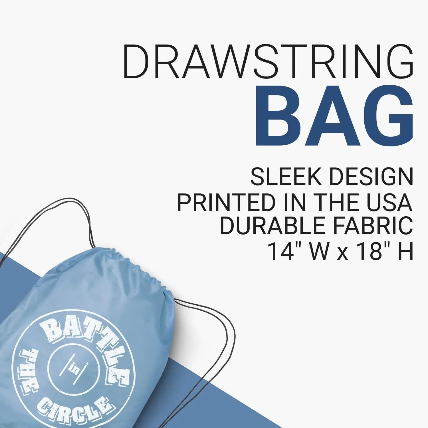 ChalkTalkSPORTS Wrestling Battle In Circle Drawstring Bag | Light Blue Sports Bag