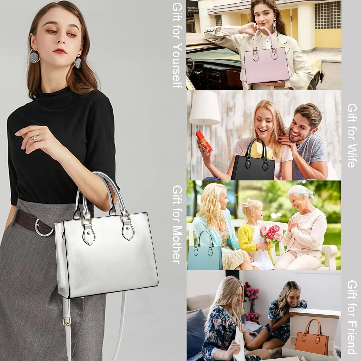 CHICAROUSAL Crossbody Purses and Handbags for Women PU Leather Tote Top Handle Satchel Shoulder Bags