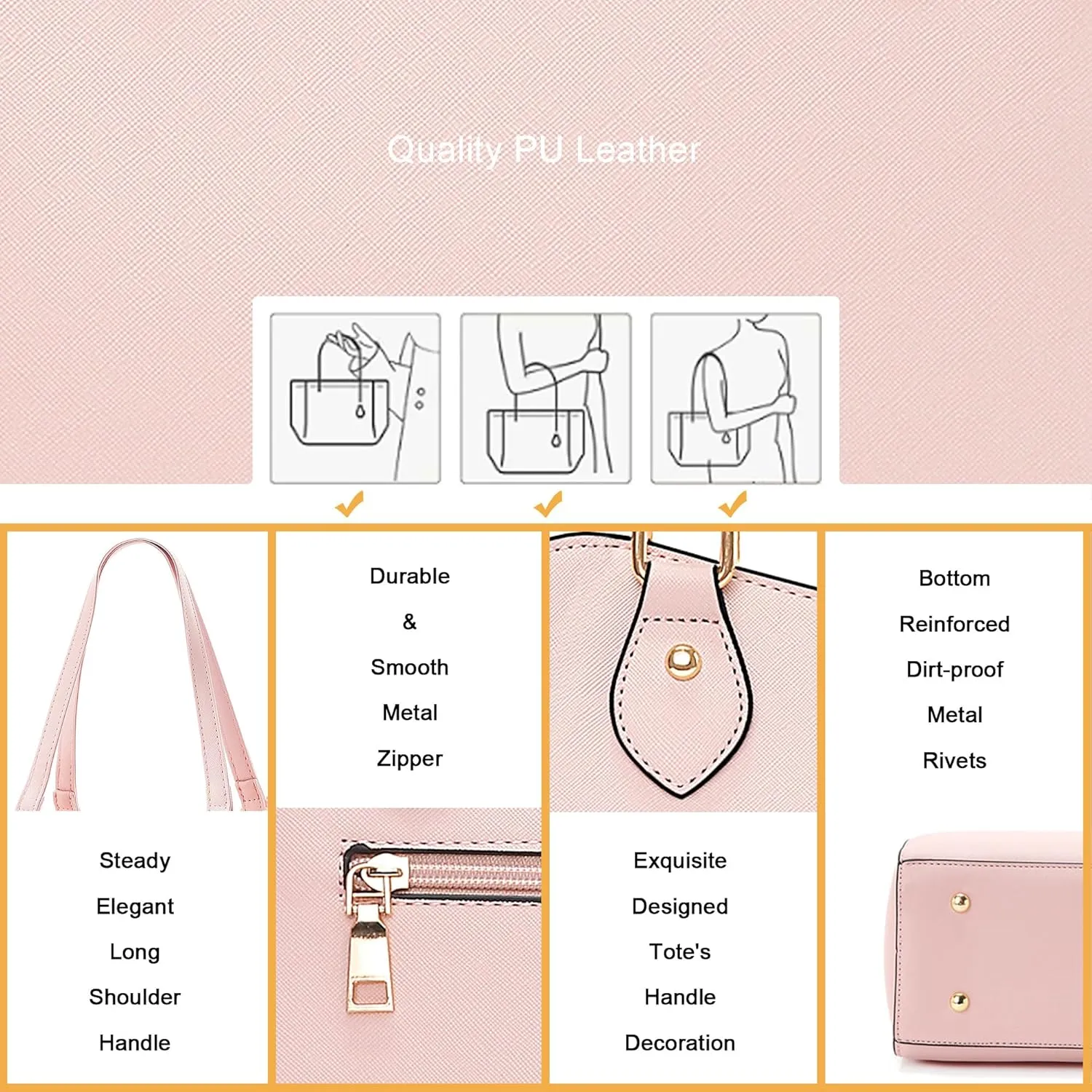 CHICAROUSAL Tote Bag for Women Large Handbags and Purses for Women PU Leather Womens Shoulder Bags