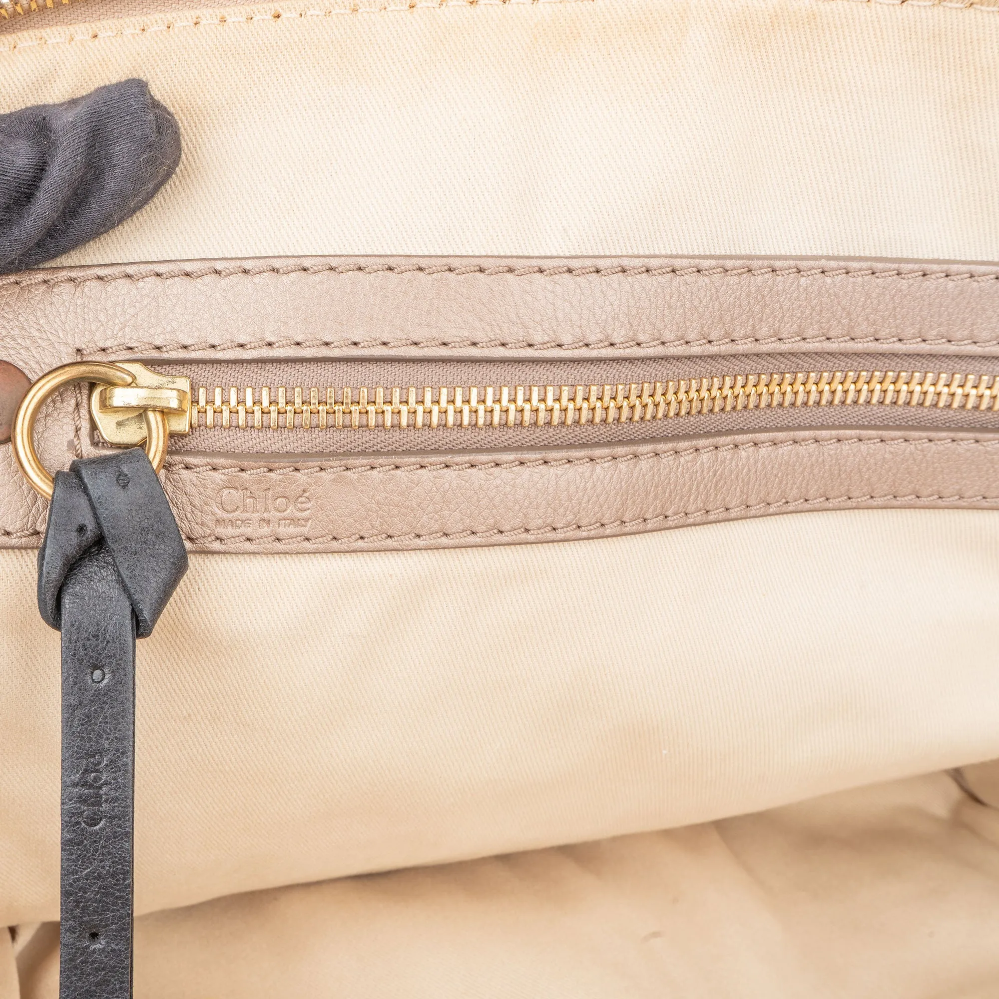 Chloe Beige Leather Bay Satchel Handbag
