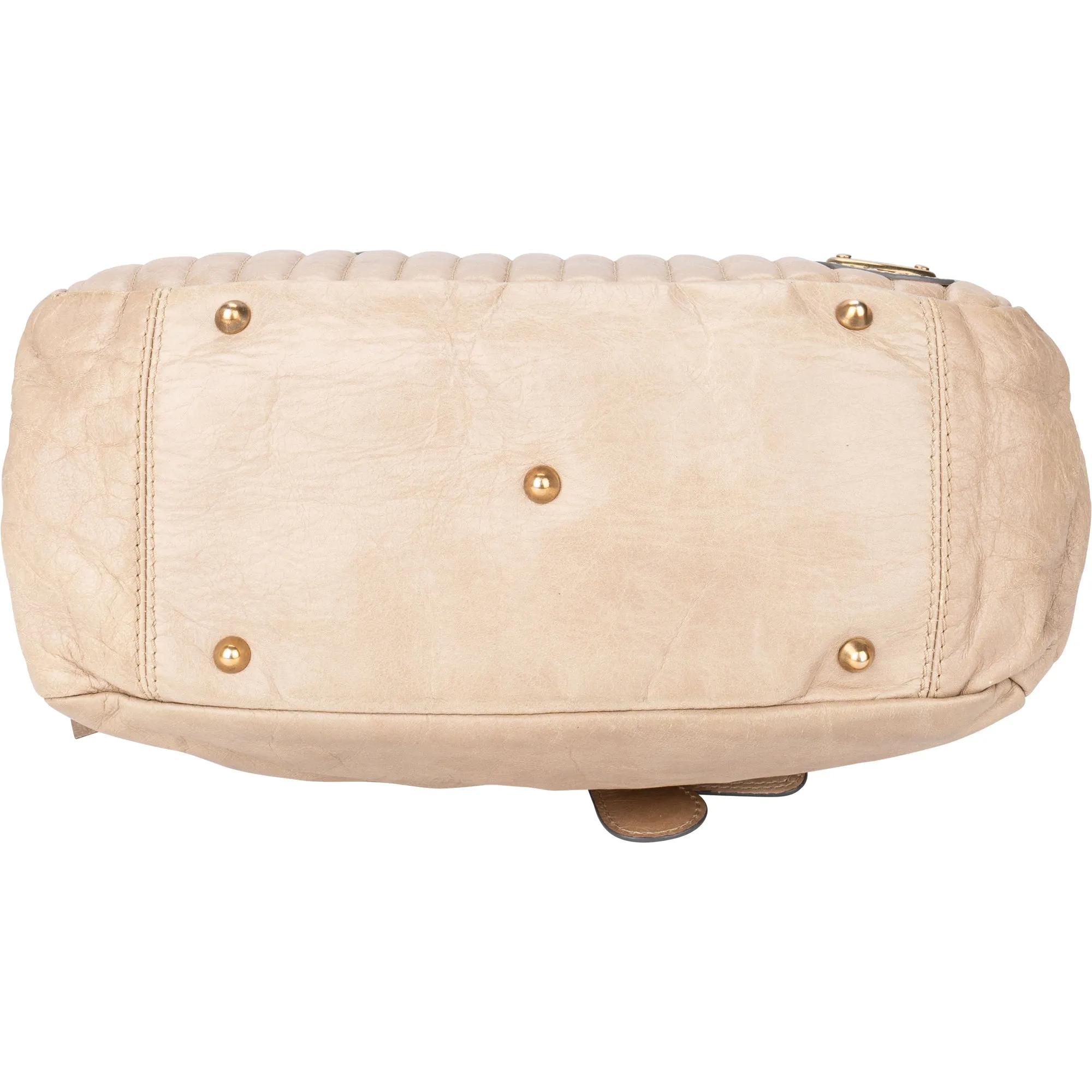 Chloe Beige Leather Bay Satchel Handbag