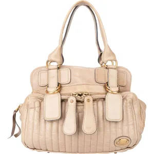 Chloe Beige Leather Bay Satchel Handbag