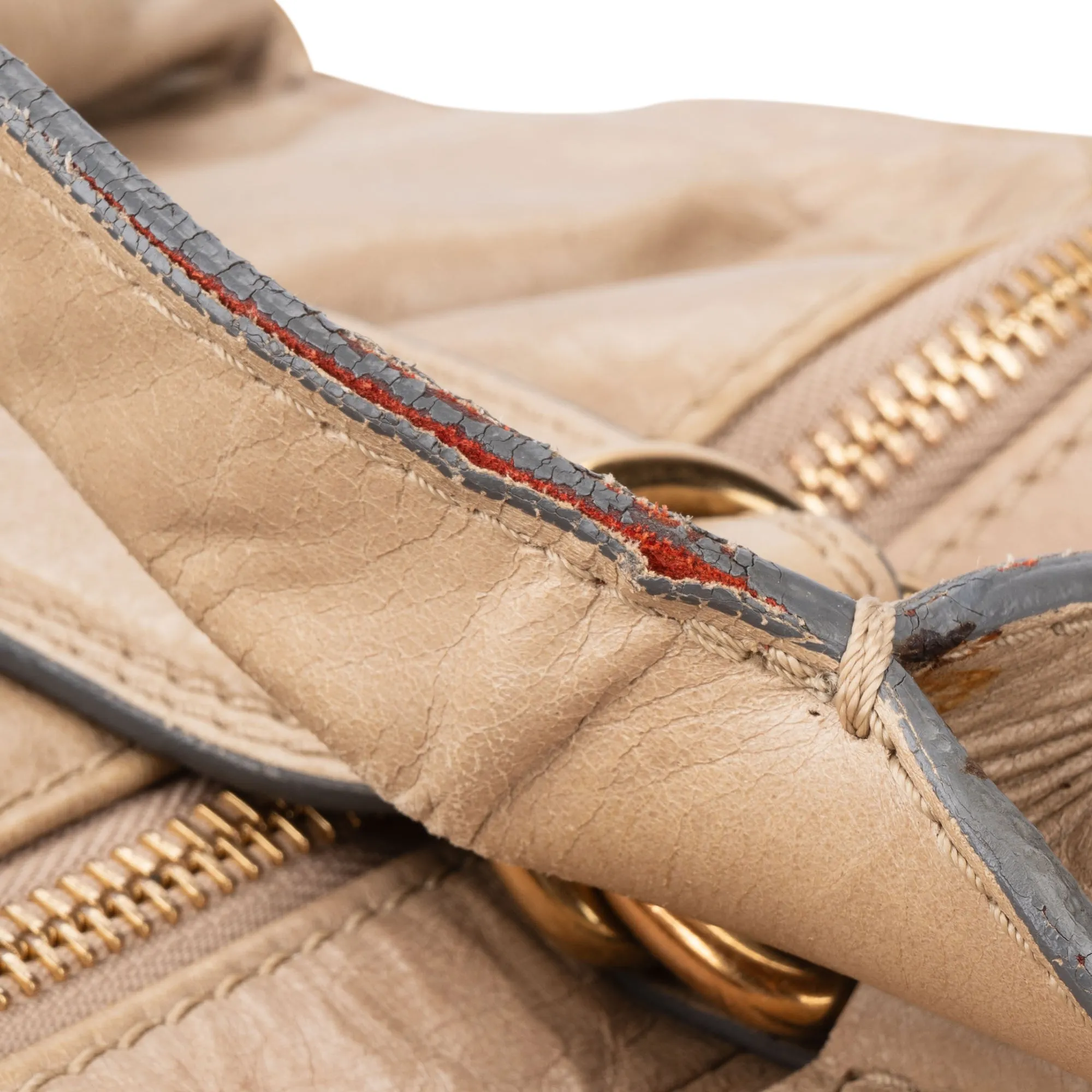 Chloe Beige Leather Bay Satchel Handbag