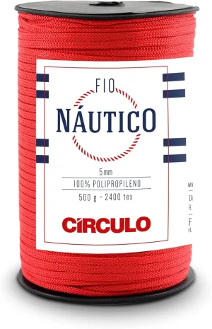 Circulo - Nautico Yarn, Premium Waterproof Cord 5mm 100% Polypropylene, 227 yds, 17.6 oz, Chunky, Special for Fashion Accessories, Bag and Decor in Crochet and Macramé (3402 - Circulo Red)