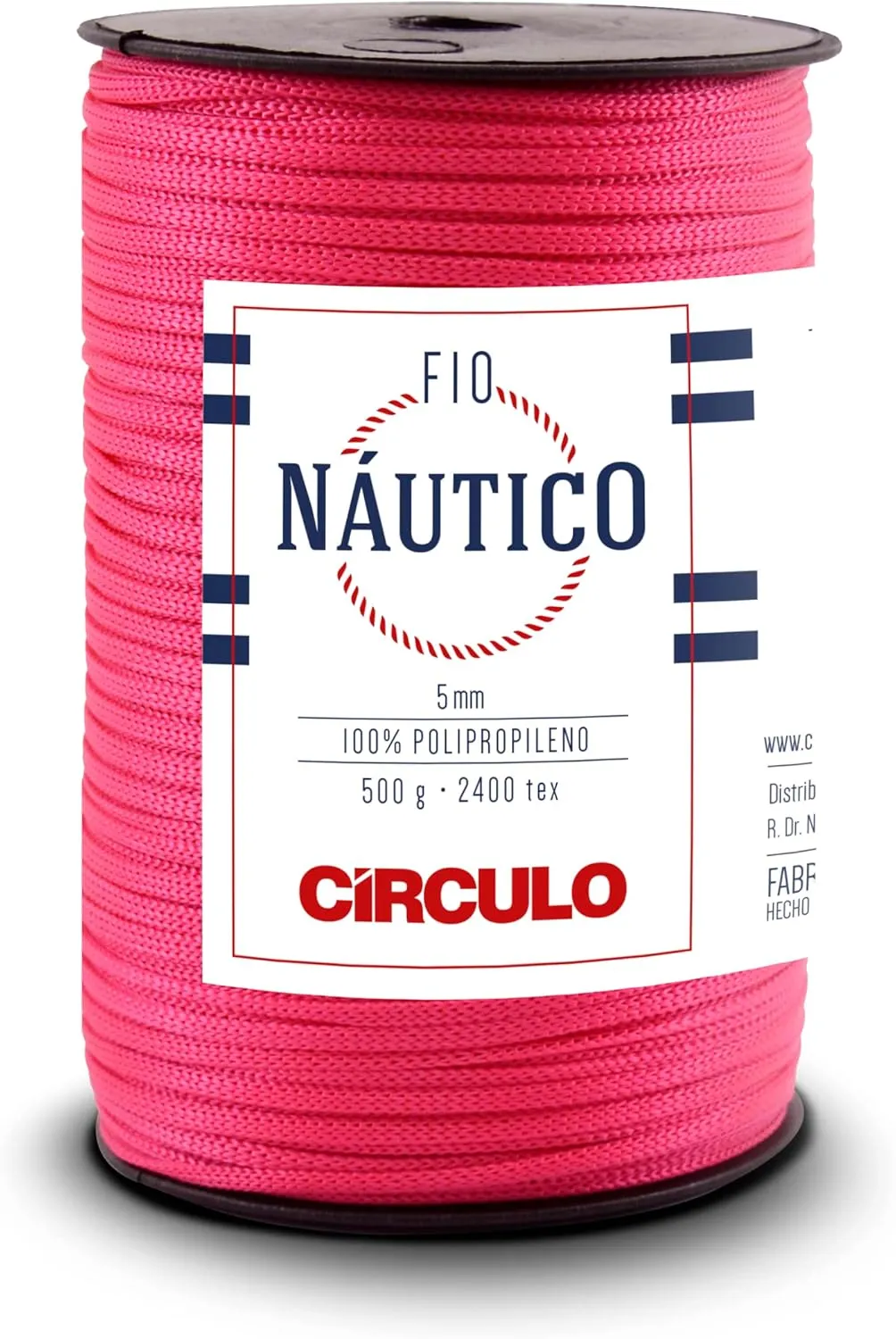 Circulo - Nautico Yarn, Premium Waterproof Cord 5mm 100% Polypropylene, 227 yds, 17.6 oz, Chunky, Special for Fashion Accessories, Bag and Decor in Crochet and Macramé (6185 - Pink)
