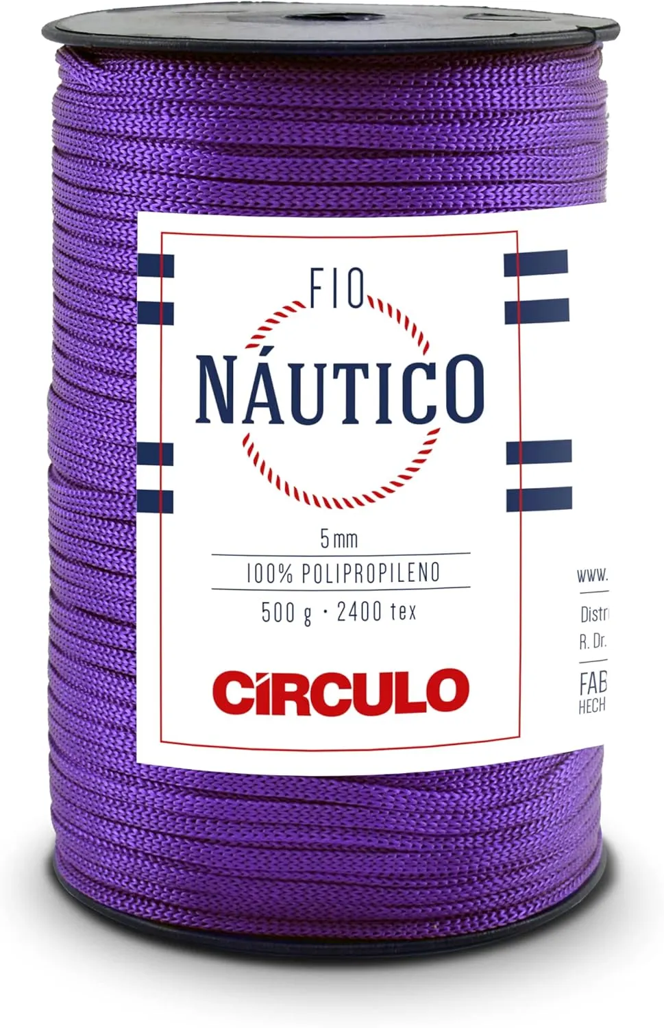Circulo - Nautico Yarn, Premium Waterproof Cord 5mm 100% Polypropylene, 227 yds, 17.6 oz, Chunky, Special for Fashion Accessories, Bag and Decor in Crochet and Macramé (6290 - Purple)