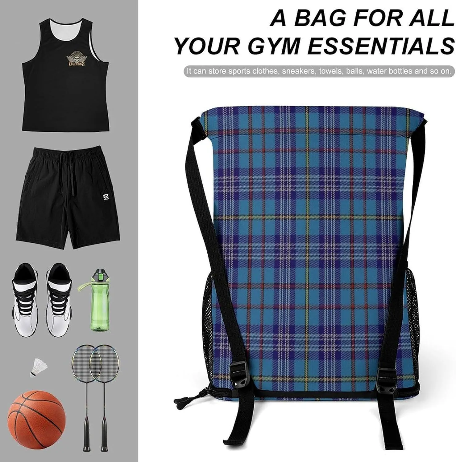 Citadel Military Academy Tartan Sports Bundle Pocket with Dry Wet Separation Unisex
