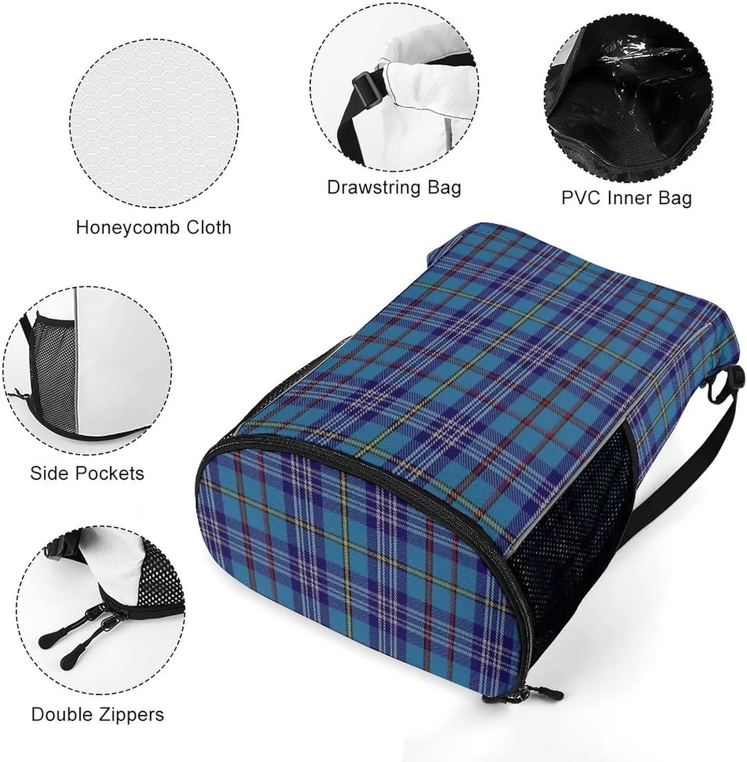Citadel Military Academy Tartan Sports Bundle Pocket with Dry Wet Separation Unisex