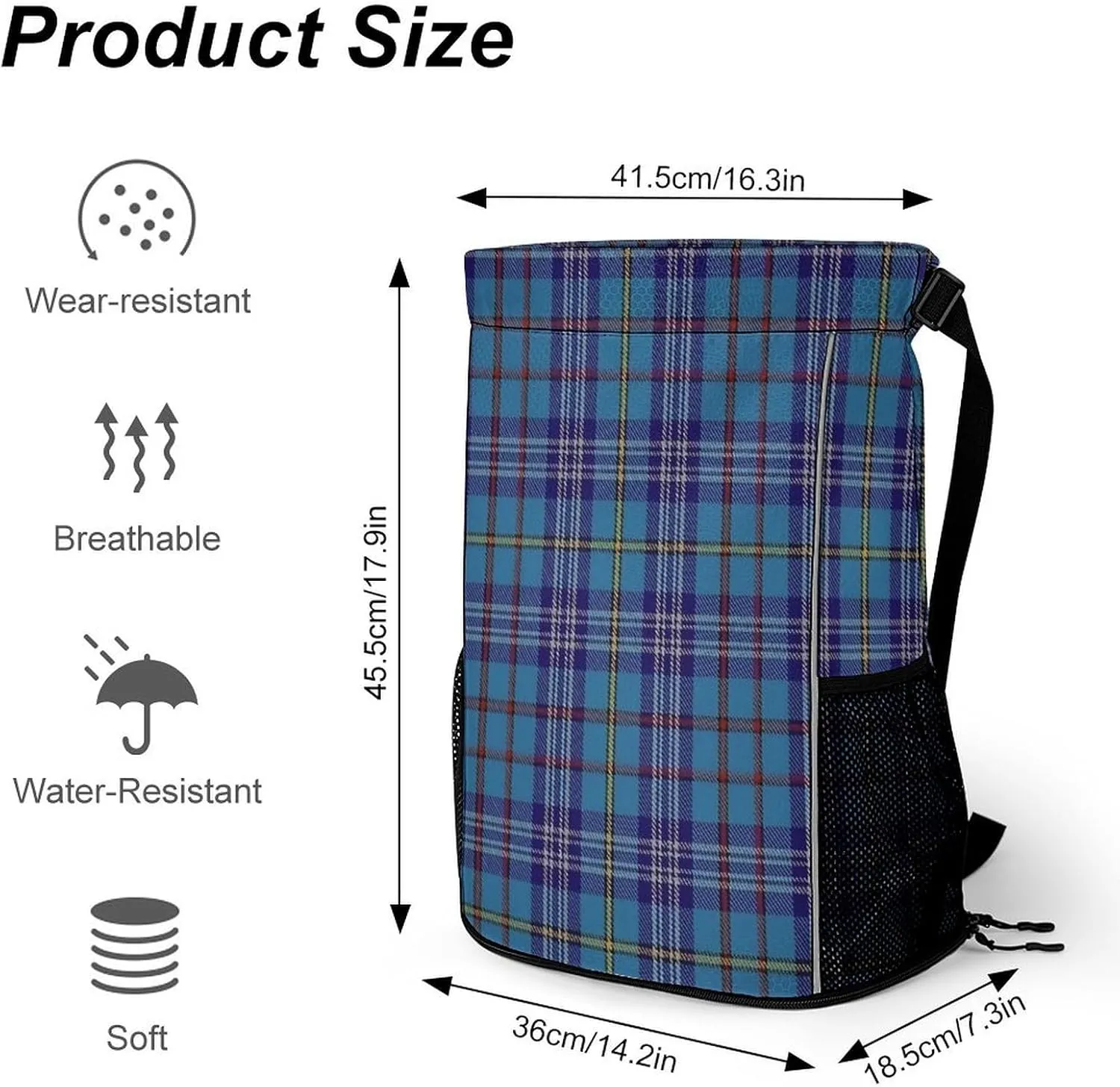 Citadel Military Academy Tartan Sports Bundle Pocket with Dry Wet Separation Unisex