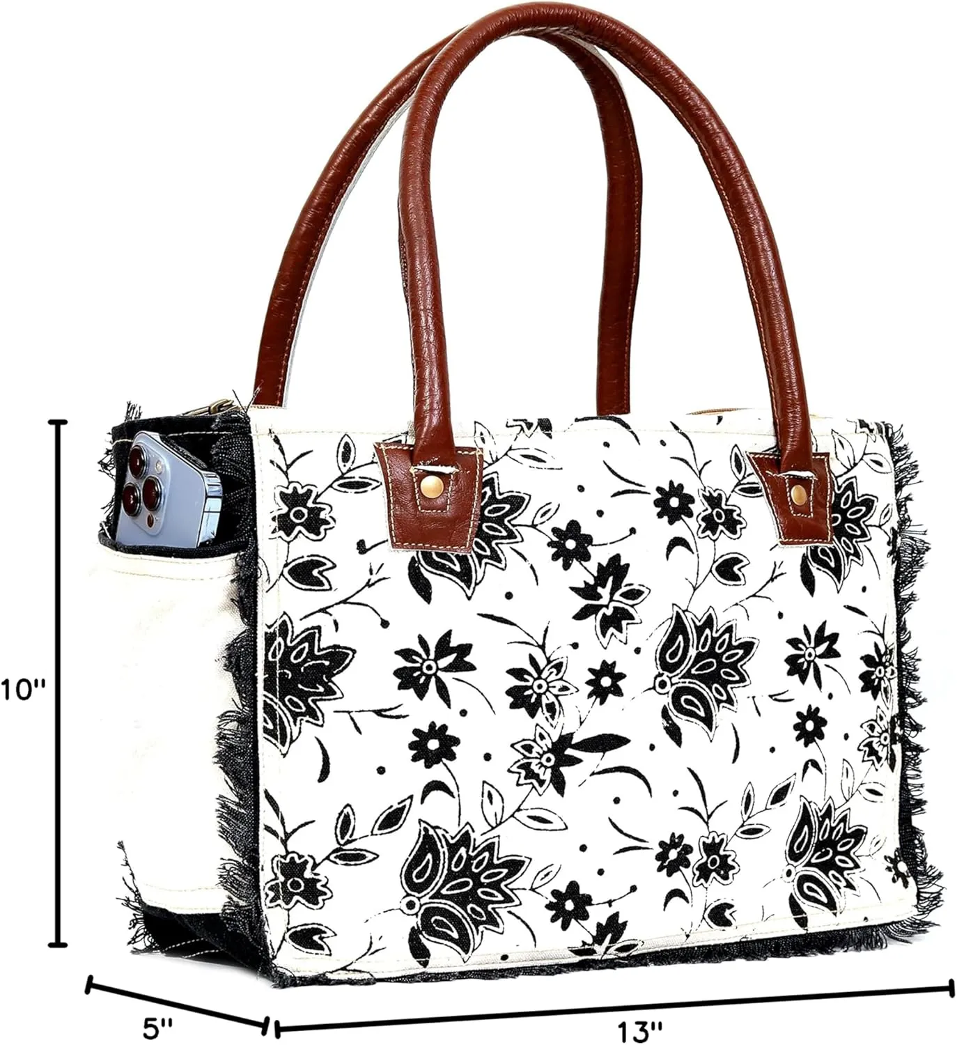 CLA Bags Sel De Mer Upcycled Canvas & Cowhide Tote