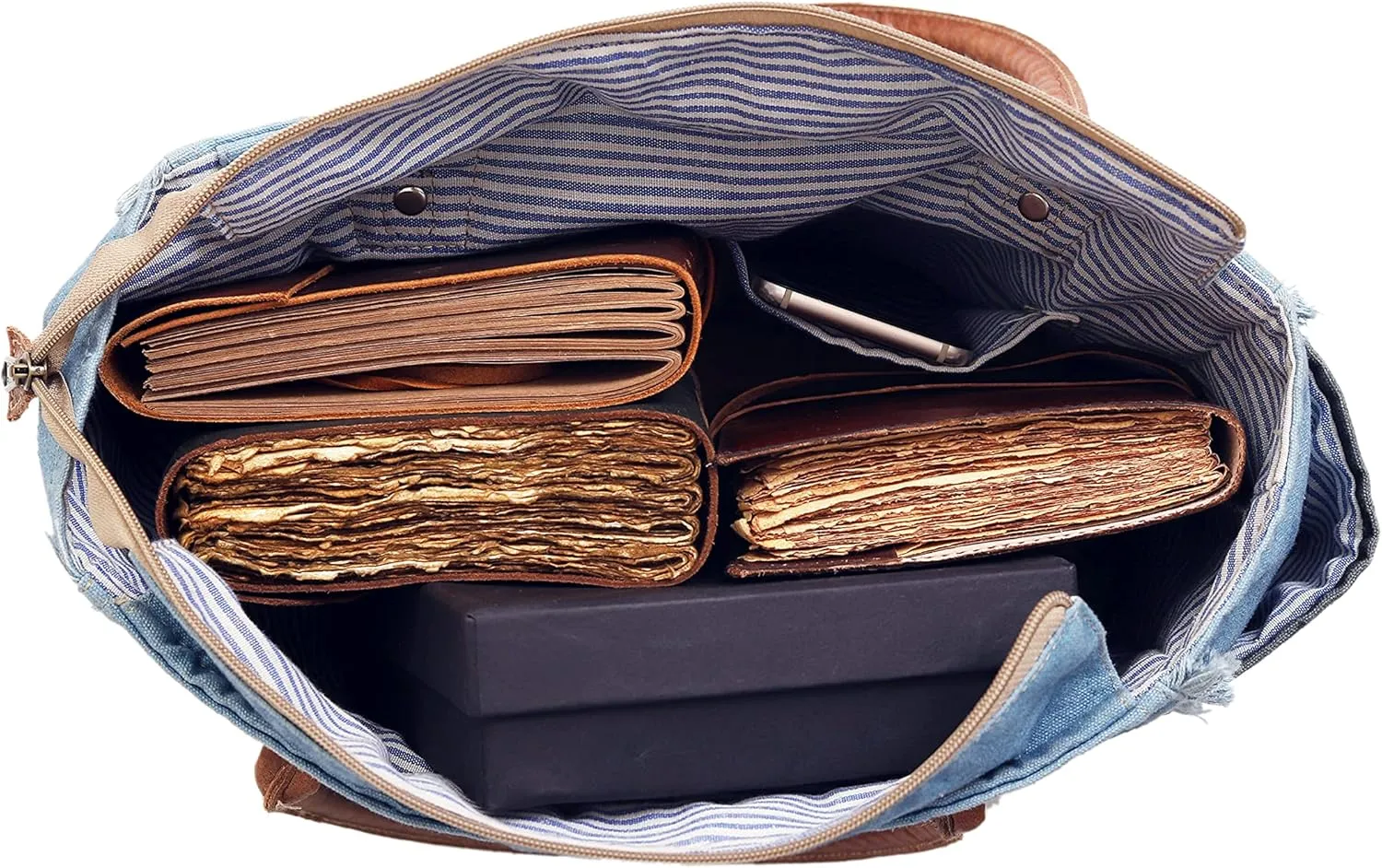 CLA Bags Sel De Mer Upcycled Canvas & Cowhide Tote