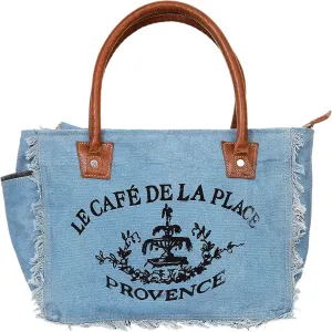 CLA Bags Sel De Mer Upcycled Canvas & Cowhide Tote