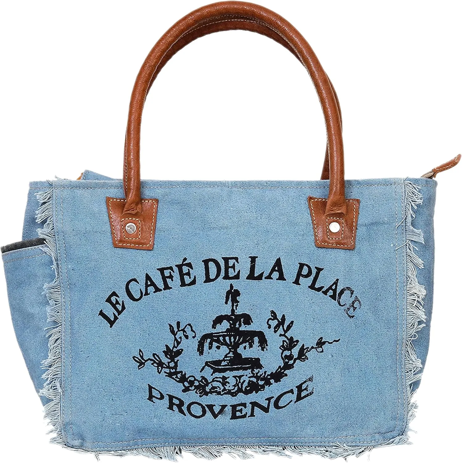 CLA Bags Sel De Mer Upcycled Canvas & Cowhide Tote