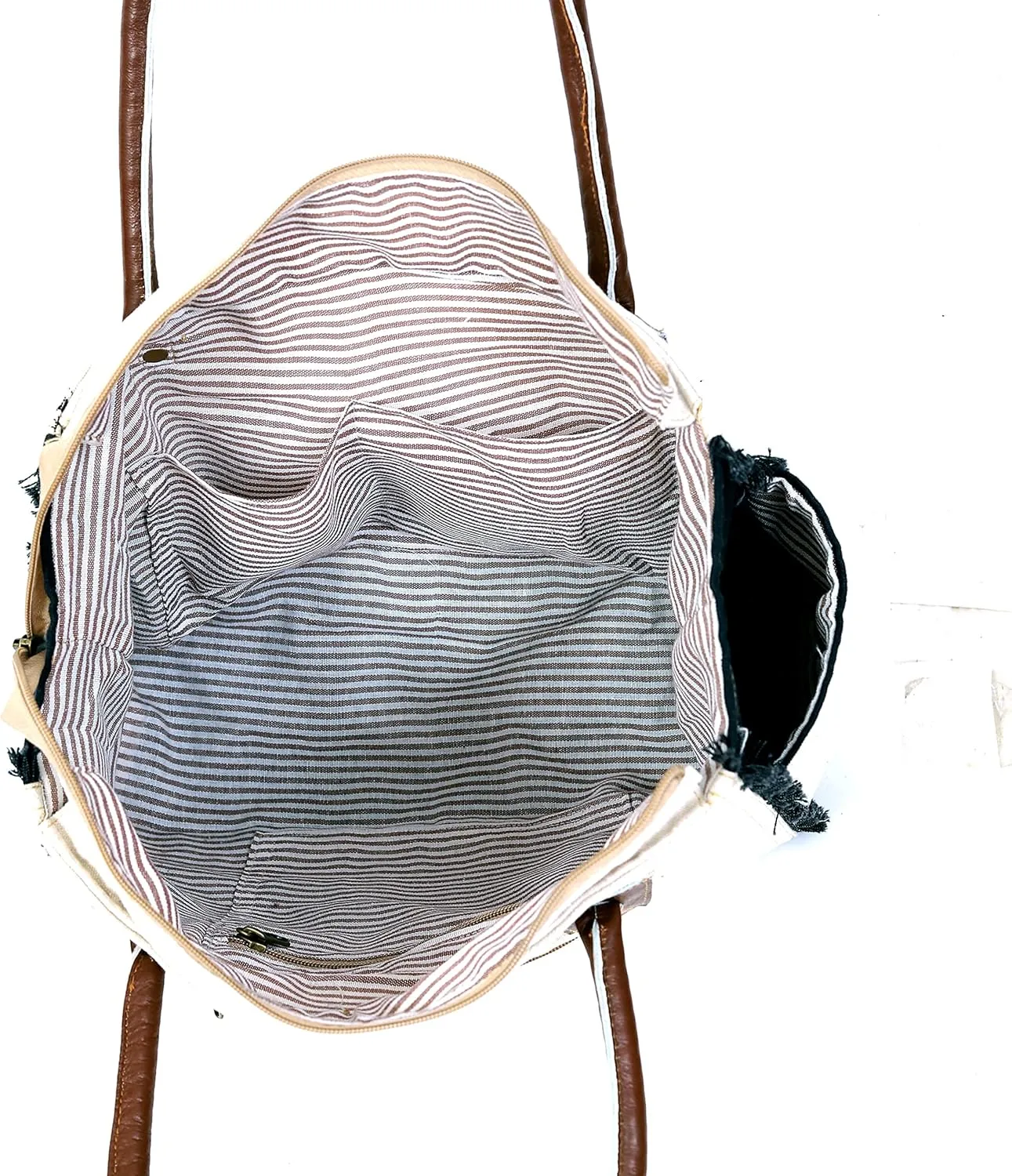 CLA Bags Sel De Mer Upcycled Canvas & Cowhide Tote