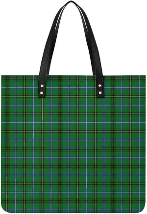 Clan Rutherford Tartan Fashionable All Printed Leather Handbag Unisex