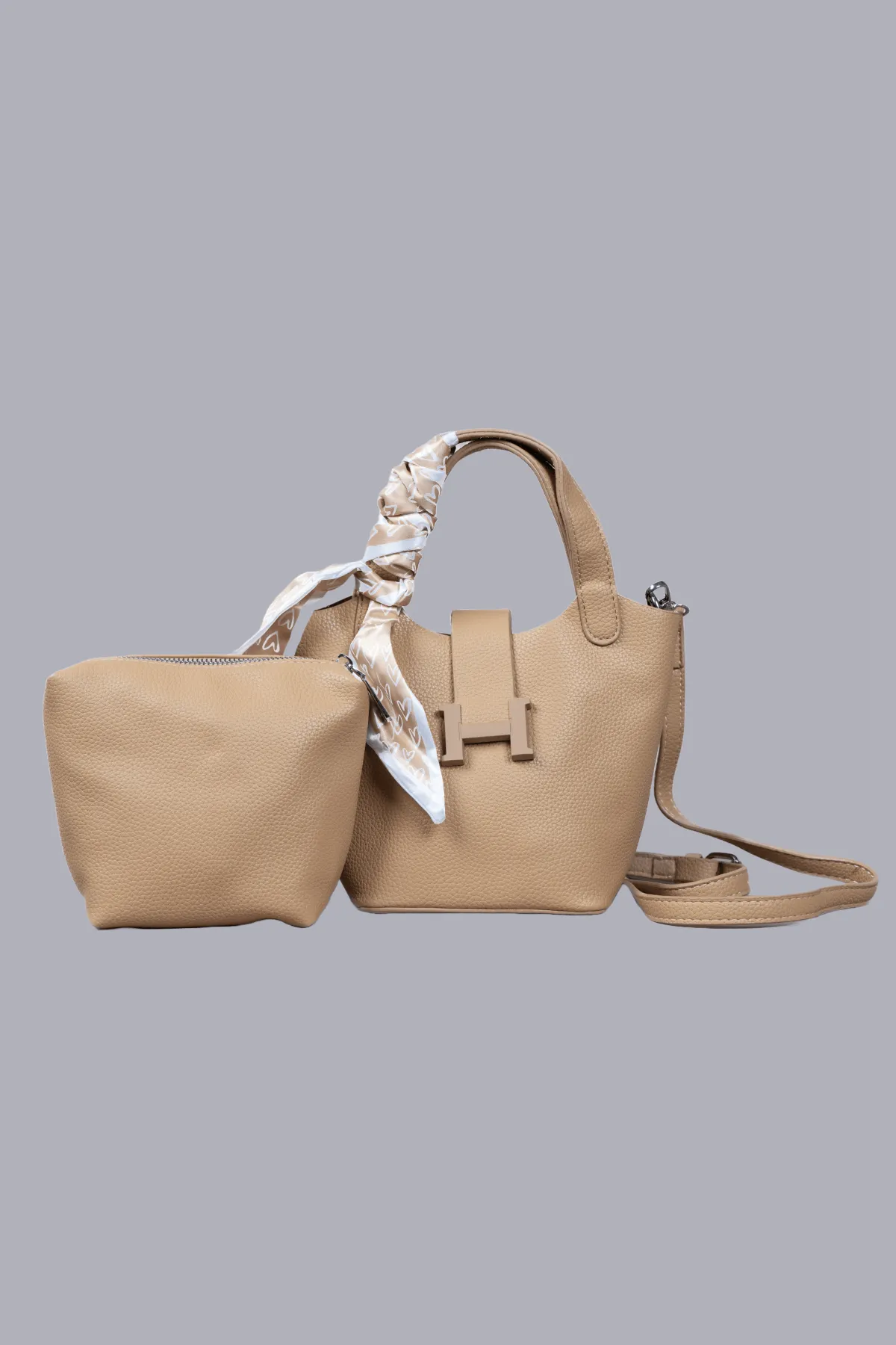 Classic Bucket Handbag for Women – Stylish Scarf Tote Bag with Spacious Design