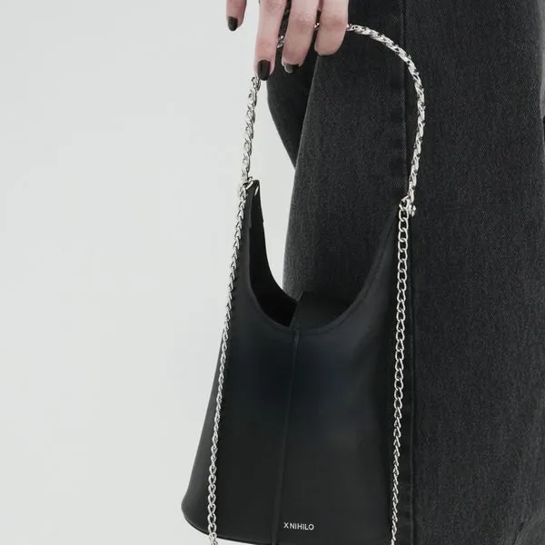 Cleo leather black mini bucket bag