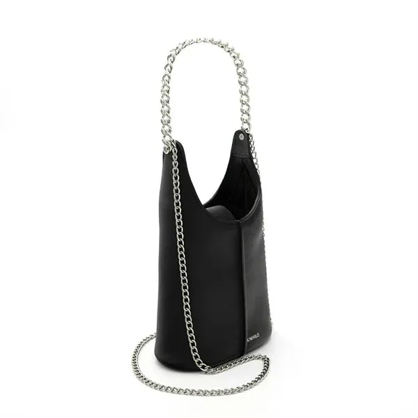 Cleo leather black mini bucket bag
