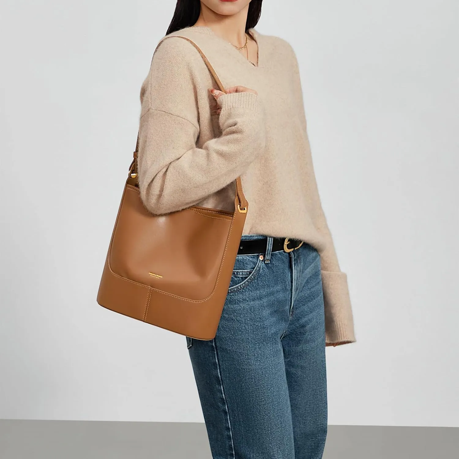 Cnoles Tote Bags Genuine Leather Hobo Shoulder Satchel Crossbody Bag Purses And Handbag for Women Ladies Handle Purse