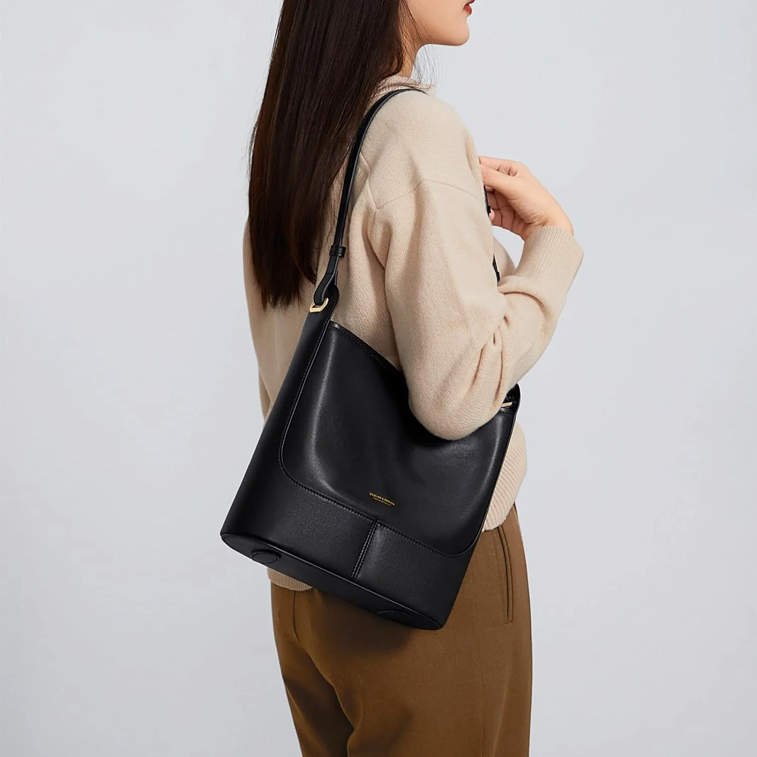 Cnoles Tote Bags Genuine Leather Hobo Shoulder Satchel Crossbody Bag Purses And Handbag for Women Ladies Handle Purse