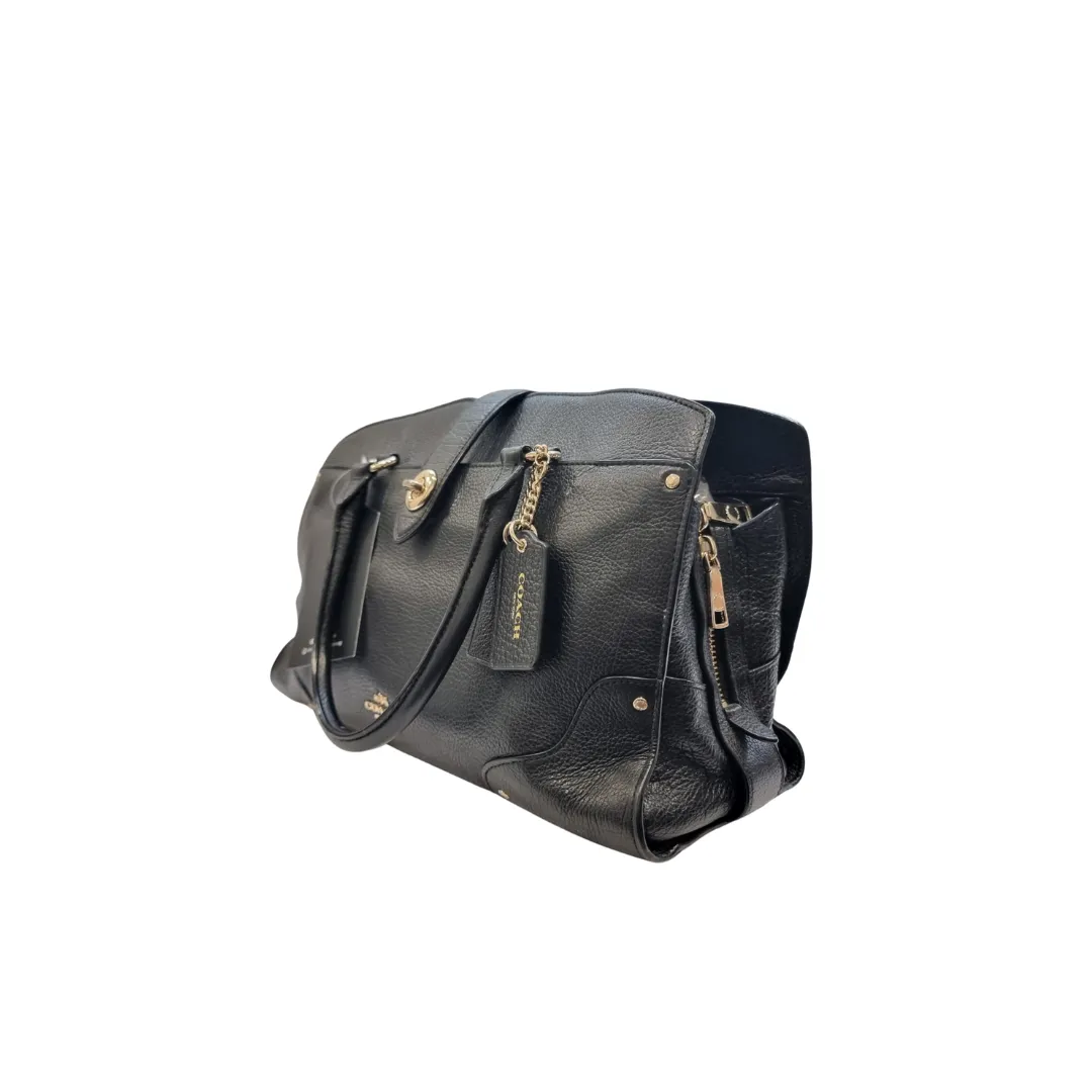COACH Mercer 31 Satchel Grain Leather Shoulder Bag Handbag 37575 BLACK