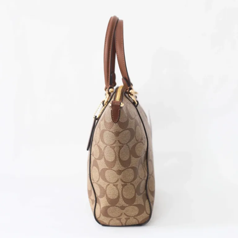 COACH Prairie Satchel Handbag In Signature Canvas with Detachable Strap for Shoulder/Crossbody Wear