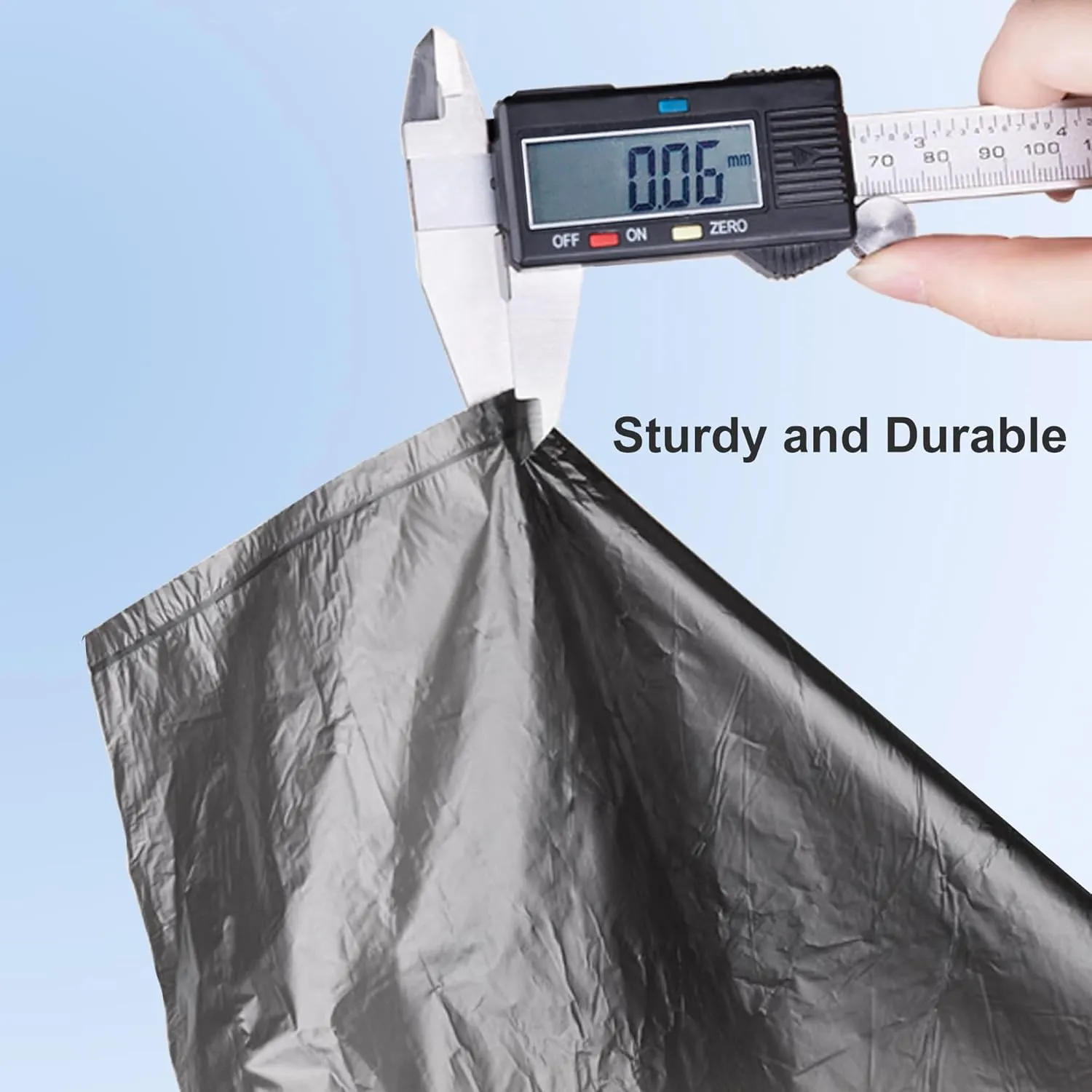 Code Q 100 Count Heavy Duty Trash Bags 1.2 Mil THICK 13-17 Gallon / 40-65 Liter Drawstring Black Garbage Liners Heavy Duty Plastic Bags Compatible with simplehuman Code Q (Pack of 1)