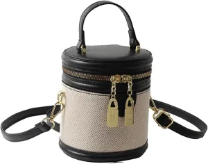 Colorblock Bucket Bag For Women, 2025 New Summer Design Cylinder Bag, Fashionable Crossbody Bag for Womens