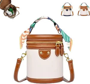 Colorblock Bucket Bag For Women, Fashionable Crossbody Bag,Leather Bucket Handbag,Women's Shoulder Bag