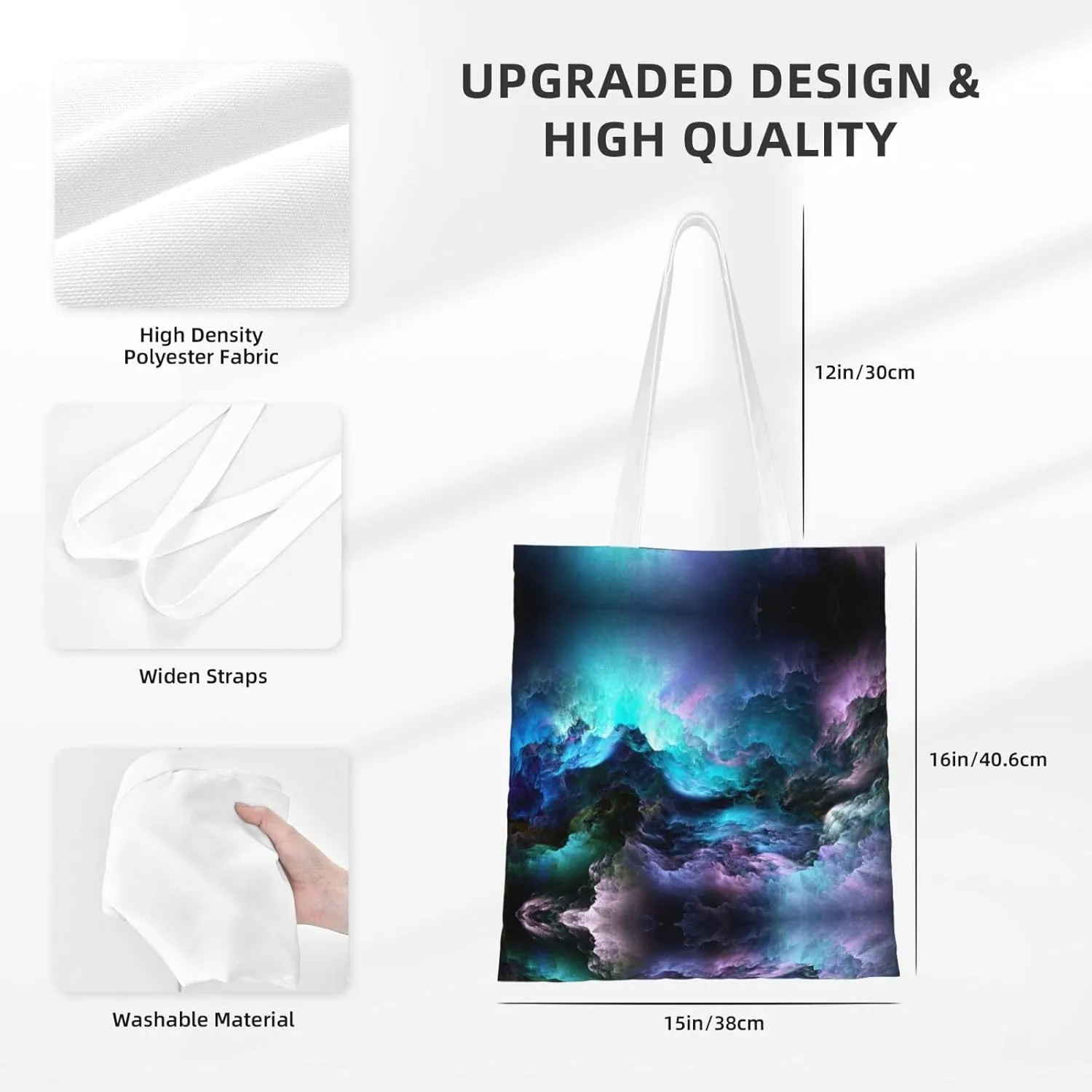 Colorful Brick Print Foldable Tote Bag For Women Large Tote Shoulder Handbag Reusable Grocery Bags Travel Work
