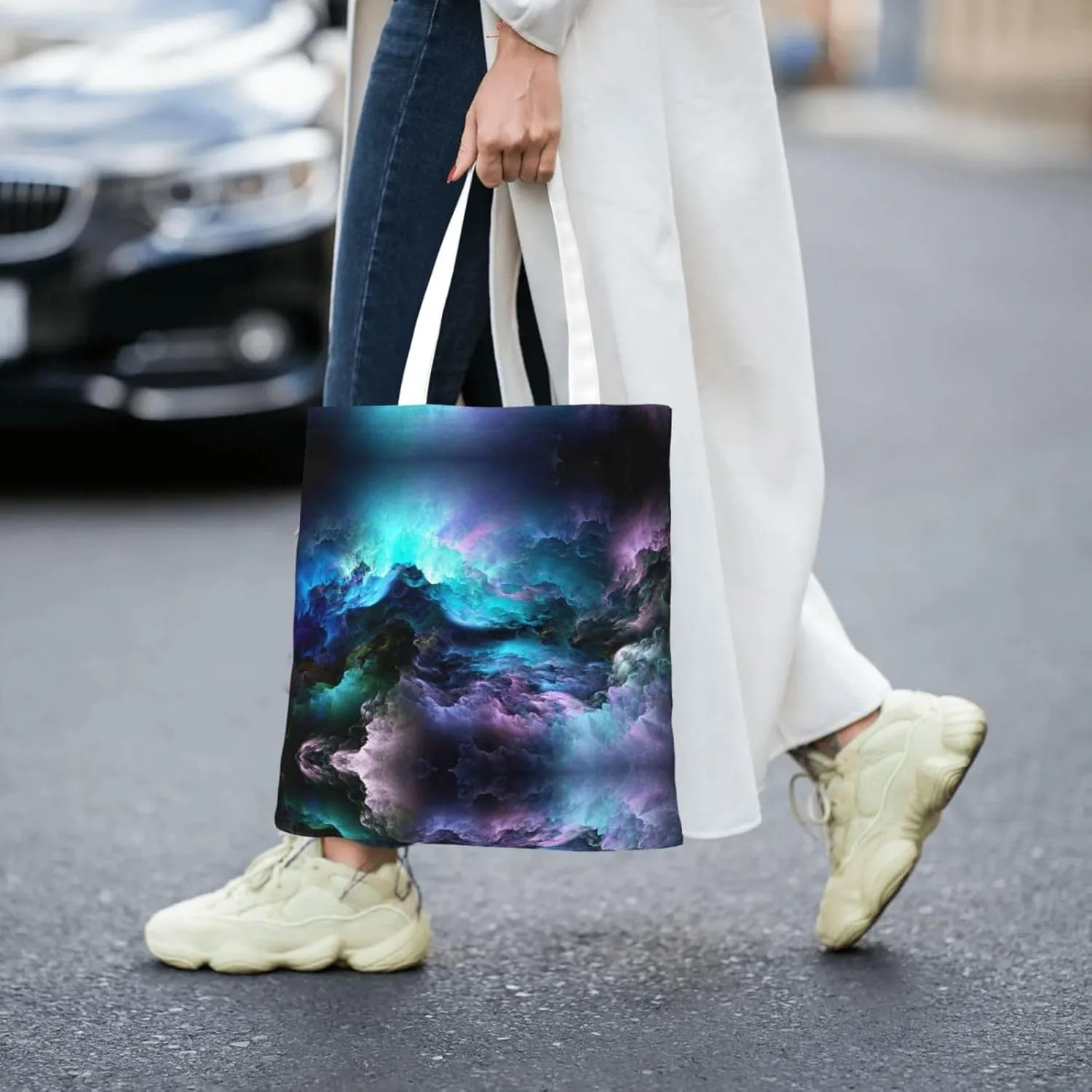 Colorful Brick Print Foldable Tote Bag For Women Large Tote Shoulder Handbag Reusable Grocery Bags Travel Work