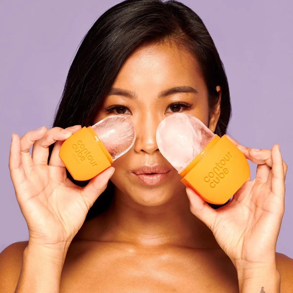 Contour Cube Original - Ice Roller for Sculpting & De-Puffing - Face Ice Roller & Massager with BPA-Free Silicone - Ice Mold for Face - Skin Care Tools for Daily Skincare (180ml) - Peach
