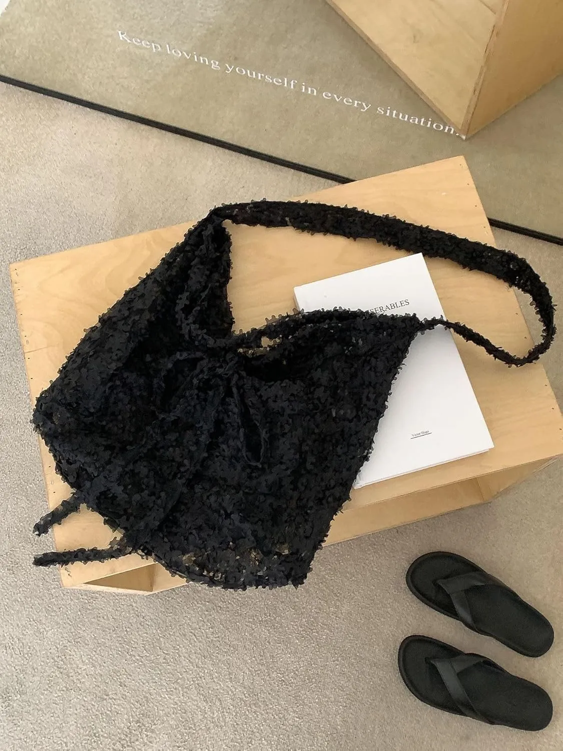 Coquette Tote Bag Women Balletcore Floral Lace Bow Tie Mesh Crossbody Shoulder Bag Elegant Handmade Designer
