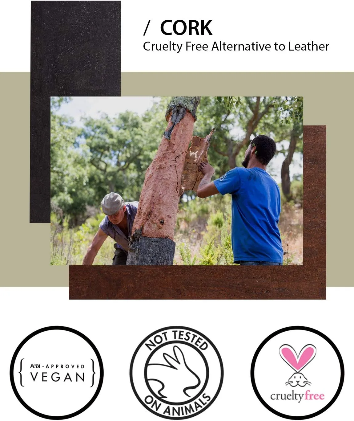 Cork Purse Vegan Handbag for Women | Cruelty Free Satchel Non Leather | Roomy Bag