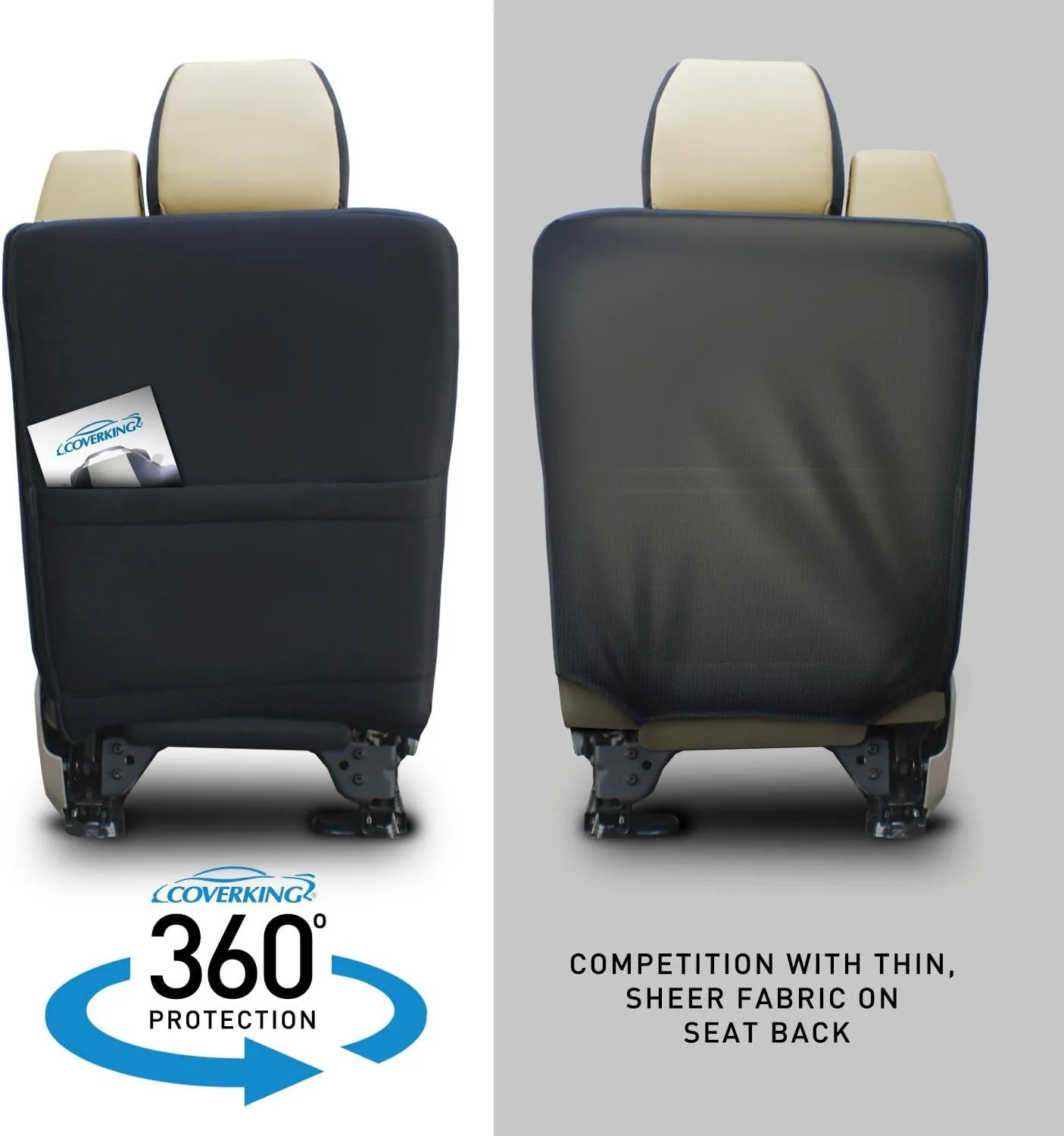 Coverking Custom Fit Front 50/50 Bucket Seat Cover for Select Mazda CX-5 Models - Rhinohide (Sand)
