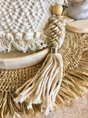 Cowrie Shell Cluster Keyring - Coastal Bag Accessory