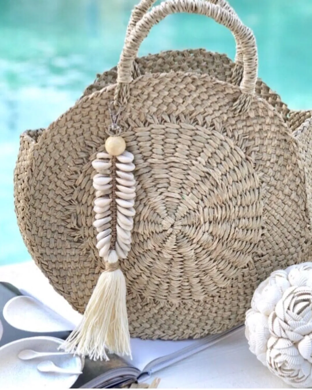 Cowrie Shell Keyring - Fishtail Design