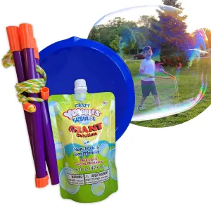 Crazy Yoobbles Giant Bubble Wands –Makes Giant Bubbles! Outdoor Toys for Kids, Fun Cool Stuff! Toys for Kids 5 6 7 8 9 10 11. Includes 16oz Bottle Premium Bubble Solution, Bubble Wand and Tray.