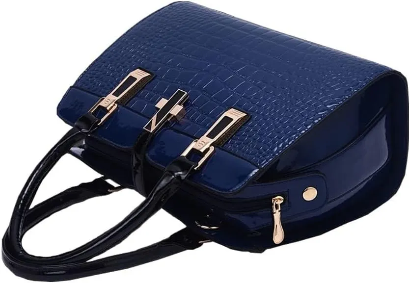 Crocodile Grain Top Handle Tote Work Bags Faux Leather Shoulder Bags with Strap Women's Handbags Satchel Purses