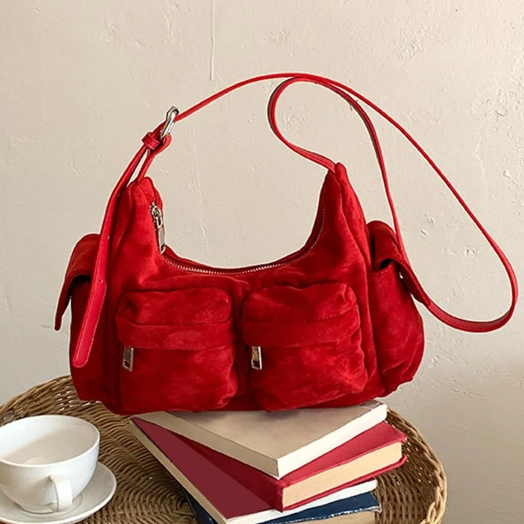 Crossbody Bag for Women Multi Pockets Shoulder Bags Soft Leather Travel Purses Satchel Casual Fashion Armpit Purse