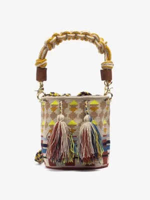 Crossbody Bag M with short macrame handle
