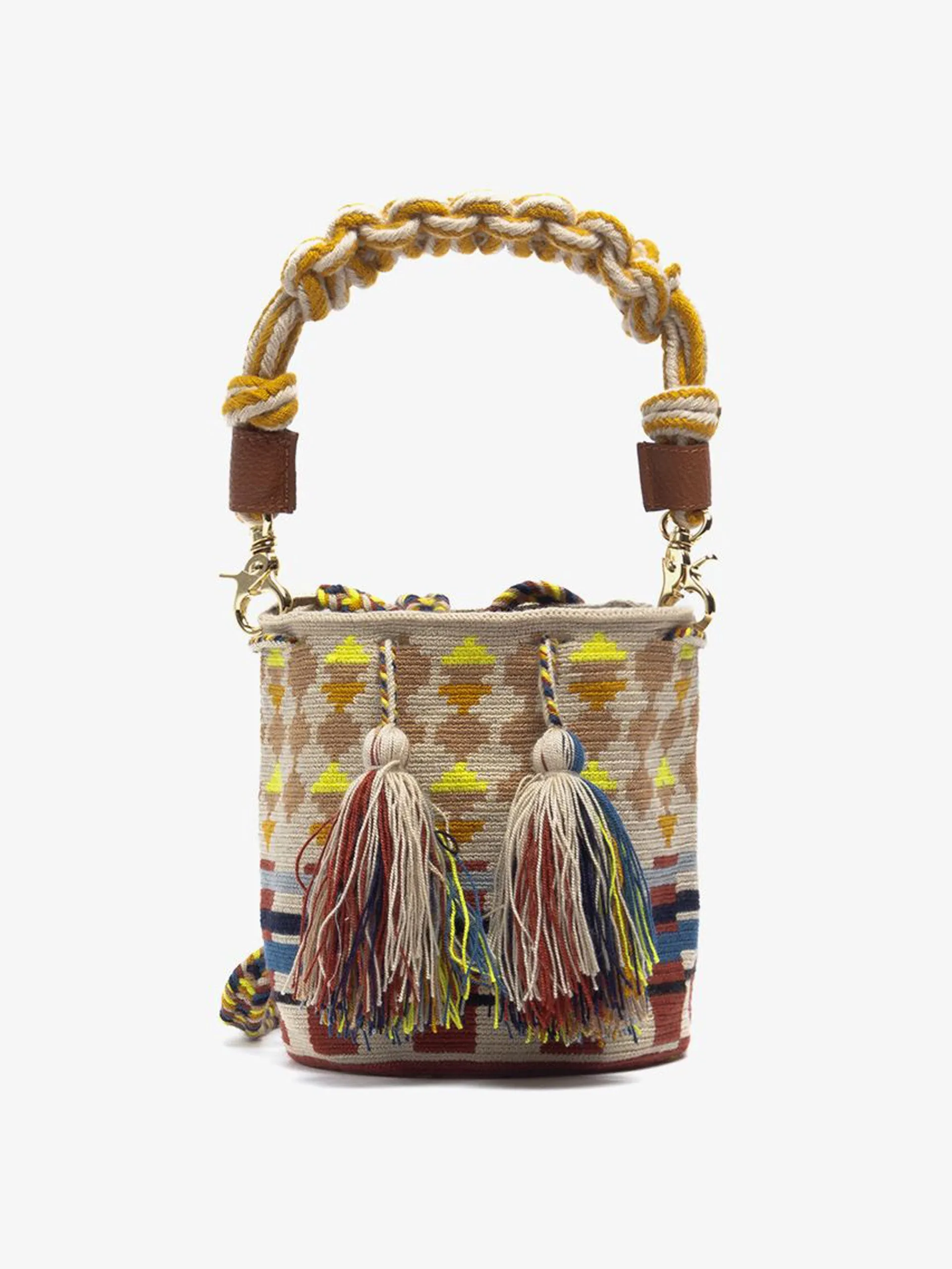 Crossbody Bag M with short macrame handle