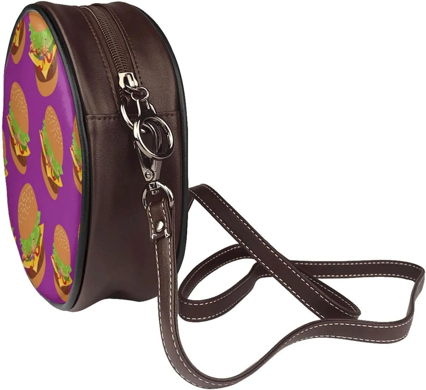 Crossbody Bags for Women, Round PU Leather Purses Crossbody Handbag Purse with Adjustable Strap